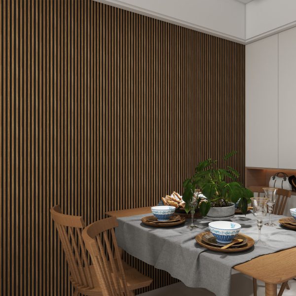 Panel para Pared Slim Line Toasted | Ambiente Comedor