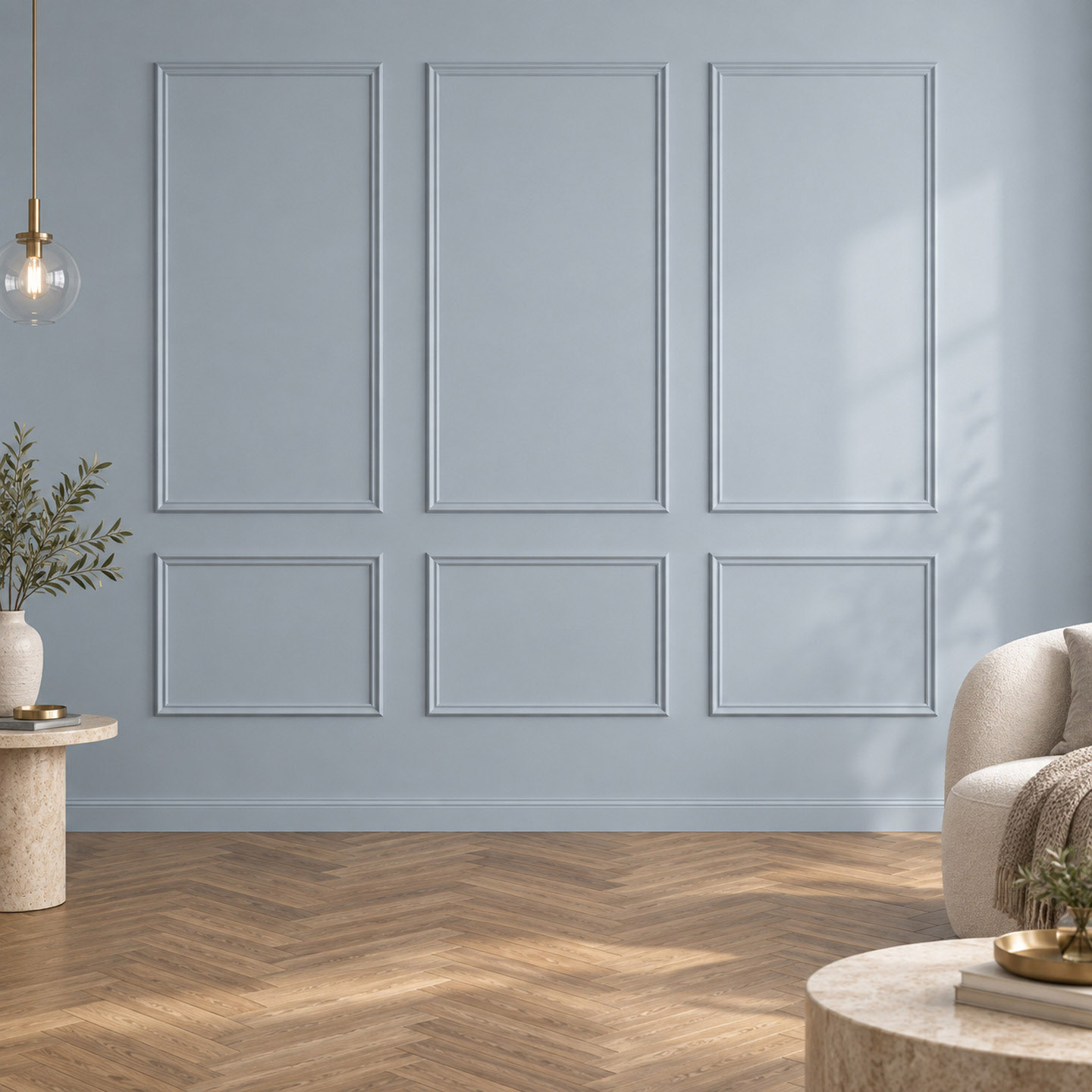 Kit Molduras Trace - Blanco Pintable | Molduras Decorativas para Pared | Detalle Pintado